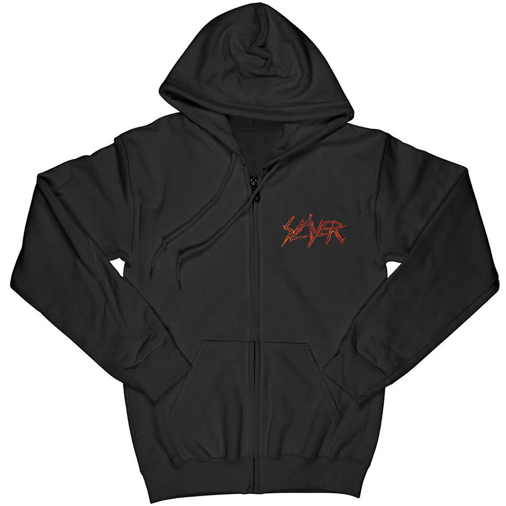 Mikina Slayer Etched Skull Zip Hood