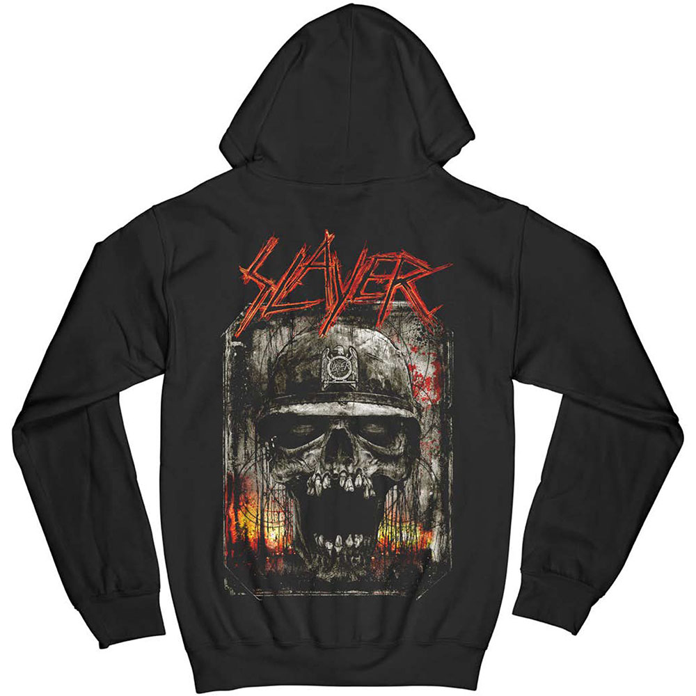 Mikina Slayer Etched Skull Zip Hood