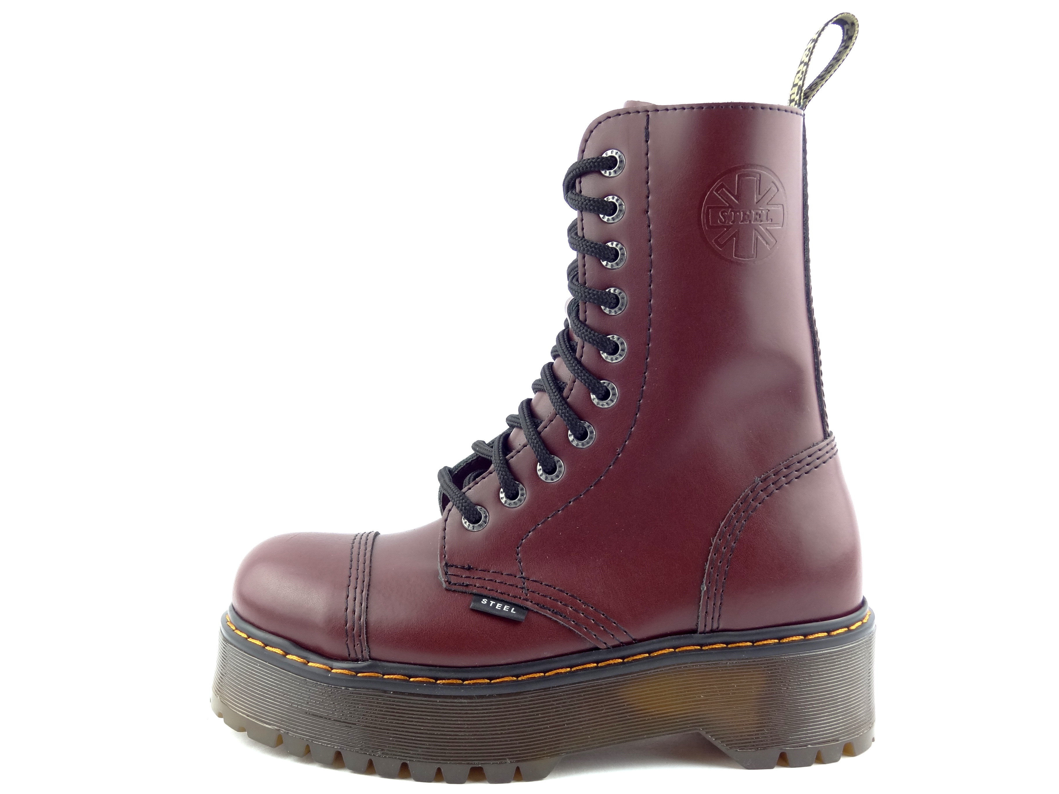 Steel boty 10 dírek 105/106/ALSDUR1/ full bordo