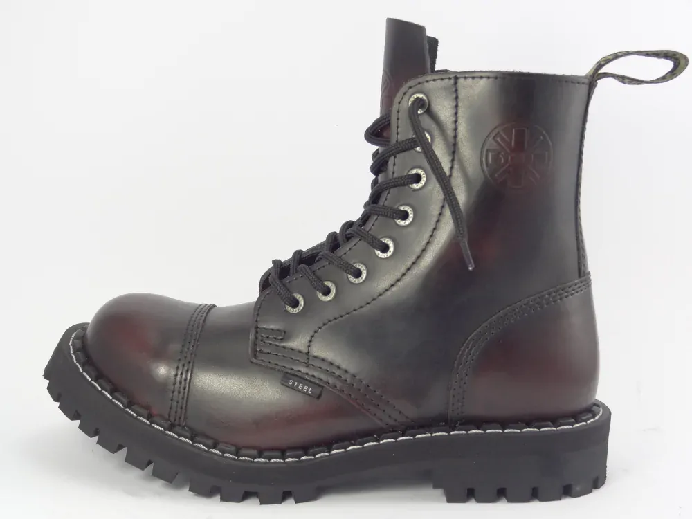 Steel 8 dírek 113/114/O/BLACK  bordó