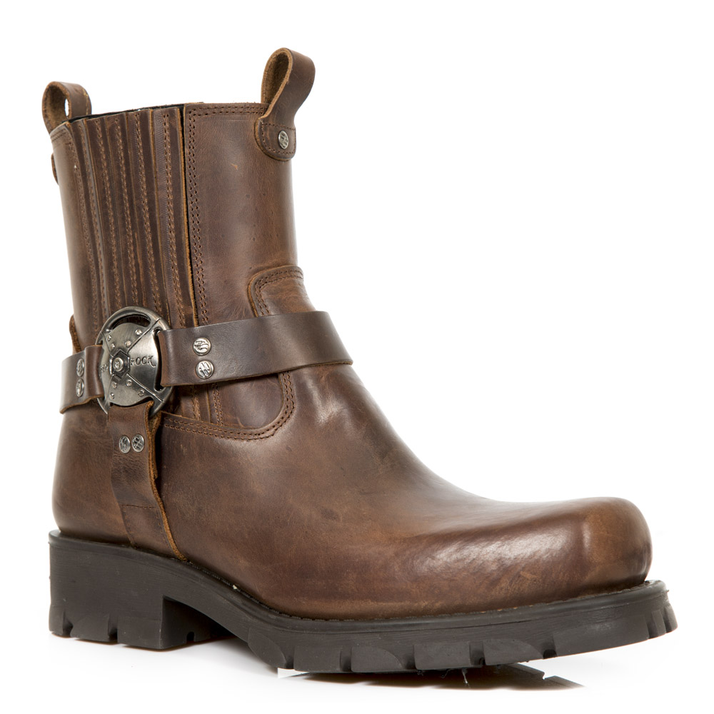 New Rock boty 7605-S20 ALASKA CUERO MORTORCYCLE MARRON