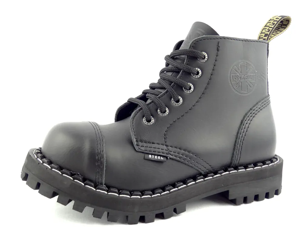 Steel boty 6 dírek 127/128/O/ crazy černá