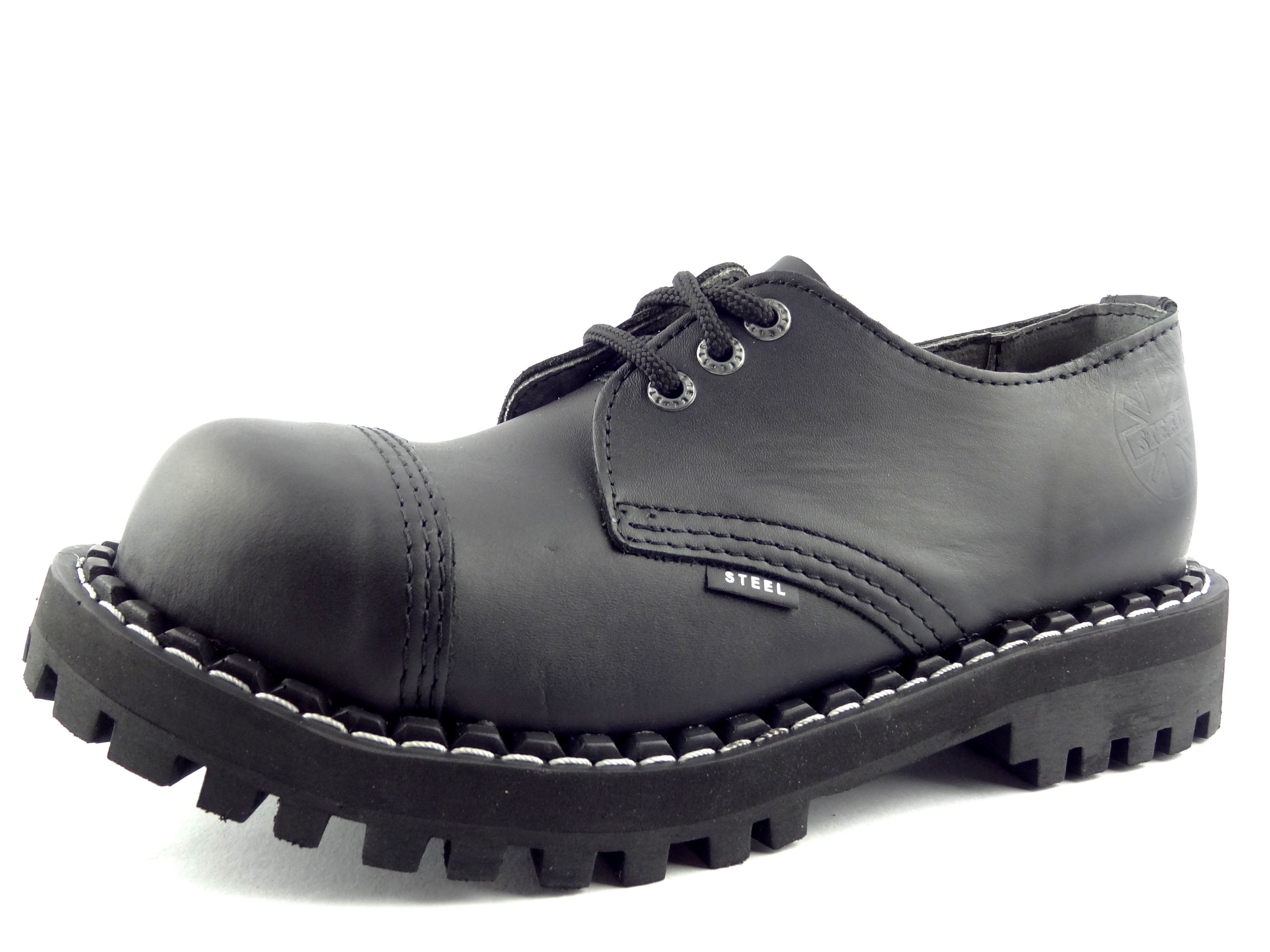 Steel boty 3 dírky 101/102/O/CRAZY černá