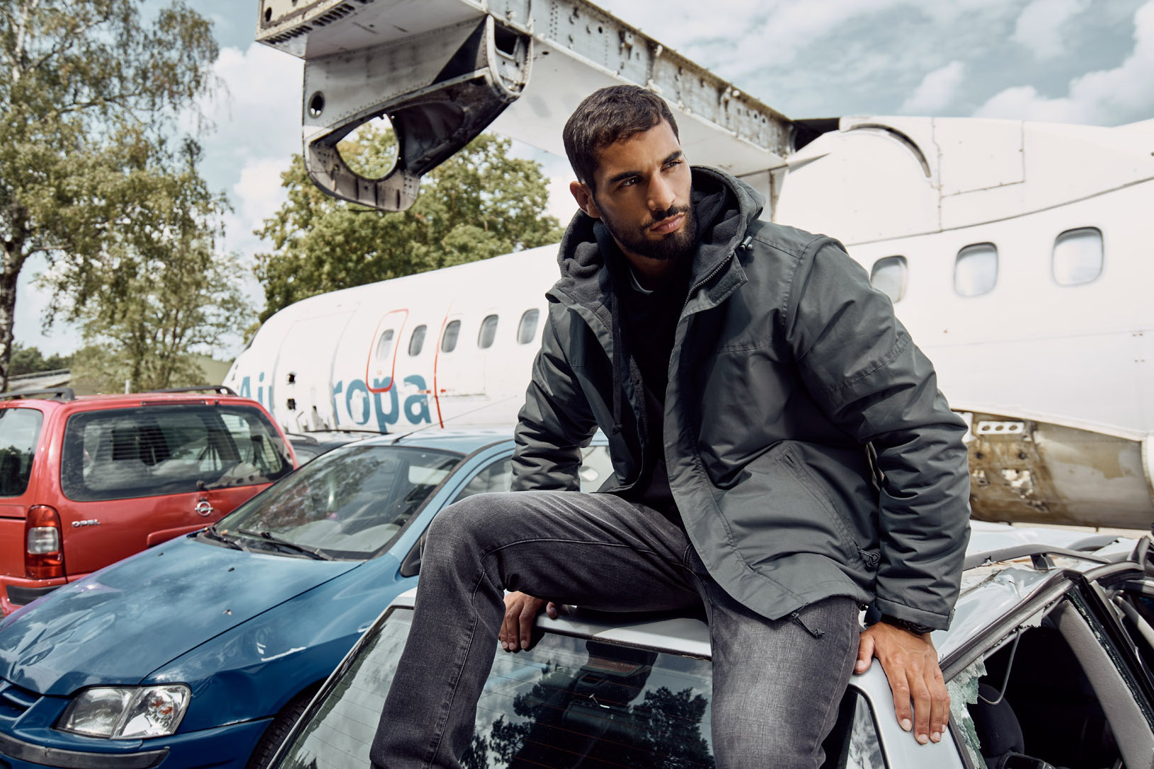 Bunda Brandit 3167 Windbreaker se zipem antracit