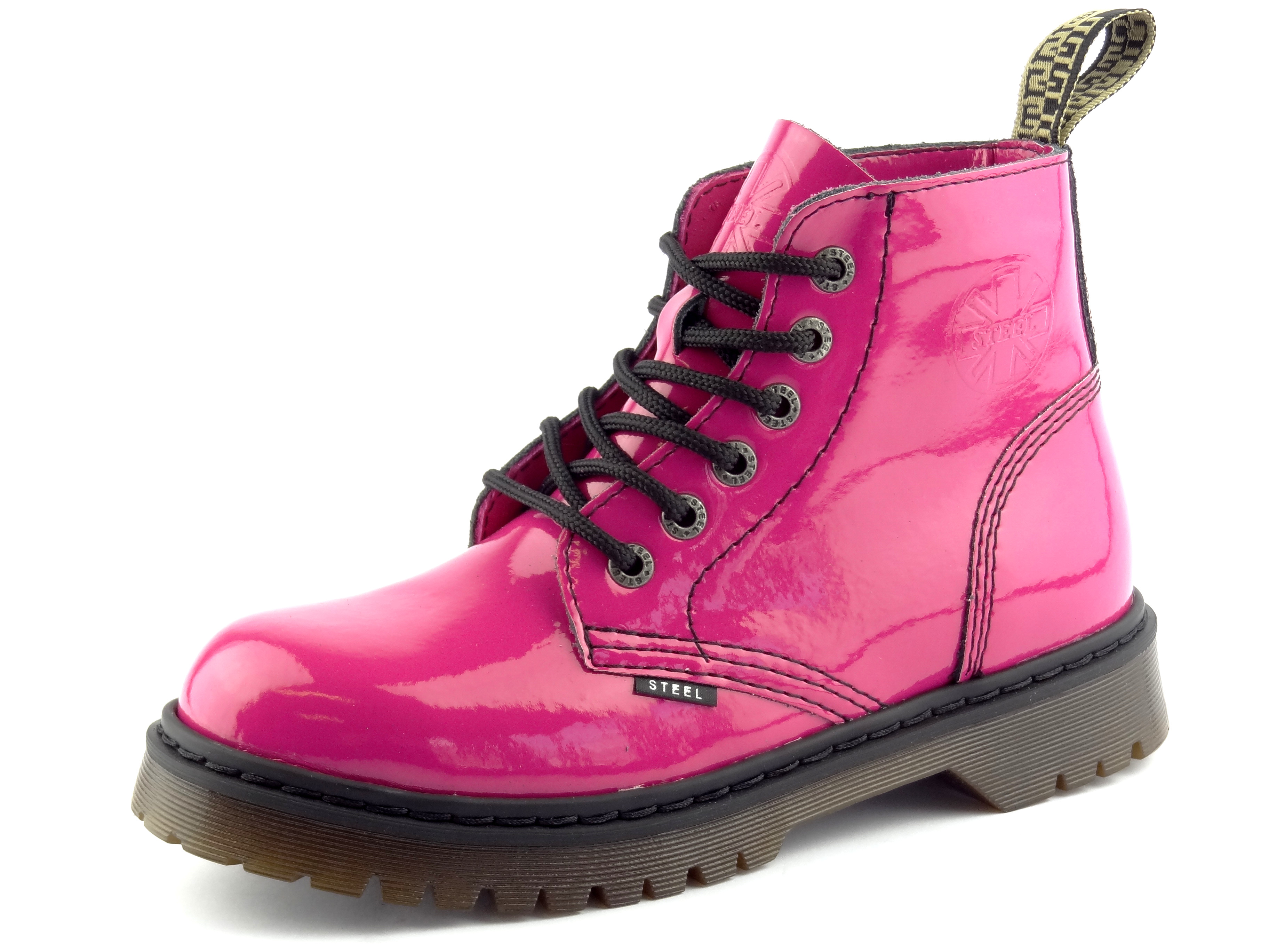Steel boty 6 dírek 127/AL2/OC/GL Pink Lak