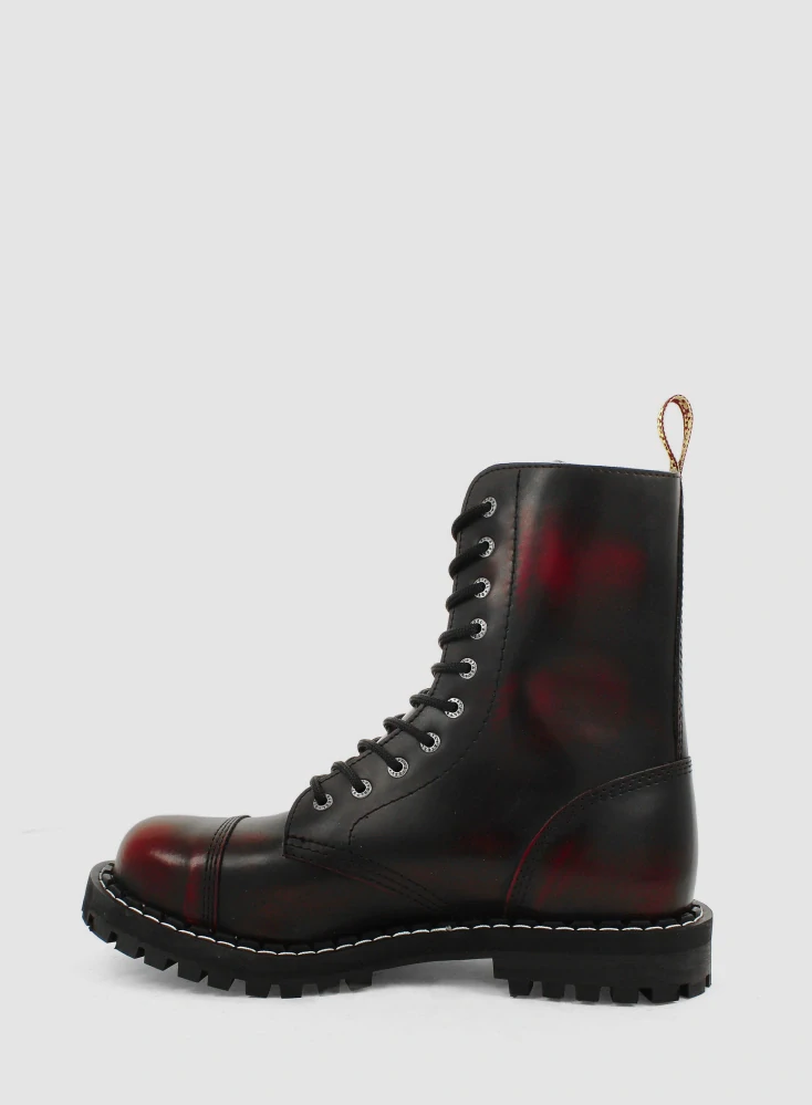 Steel boty 10 dírek 105/106/O/ZIP/black 26 červená
