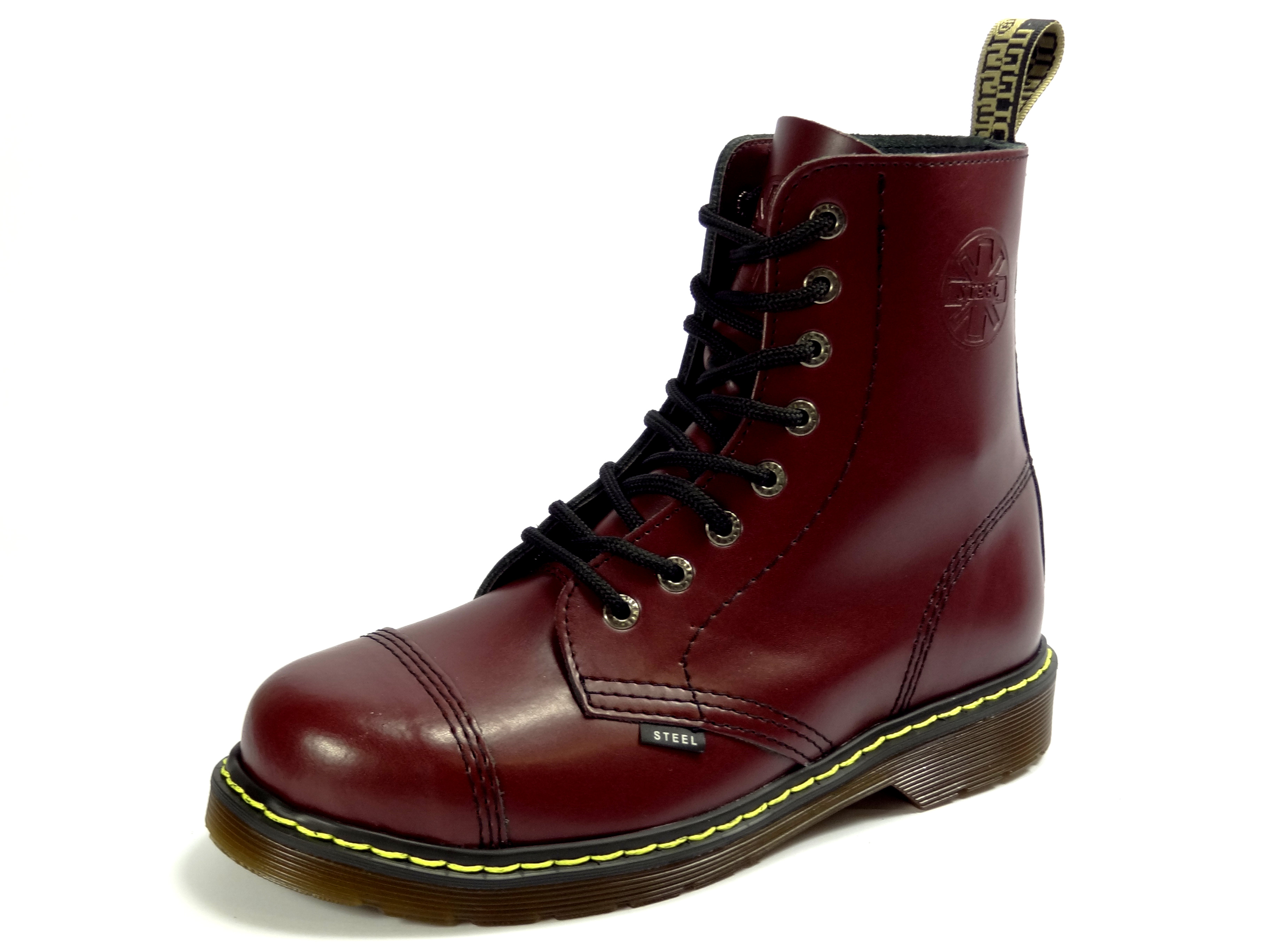 Steel boty 8 dírek 113/114/AL/KEN/FULL bordó