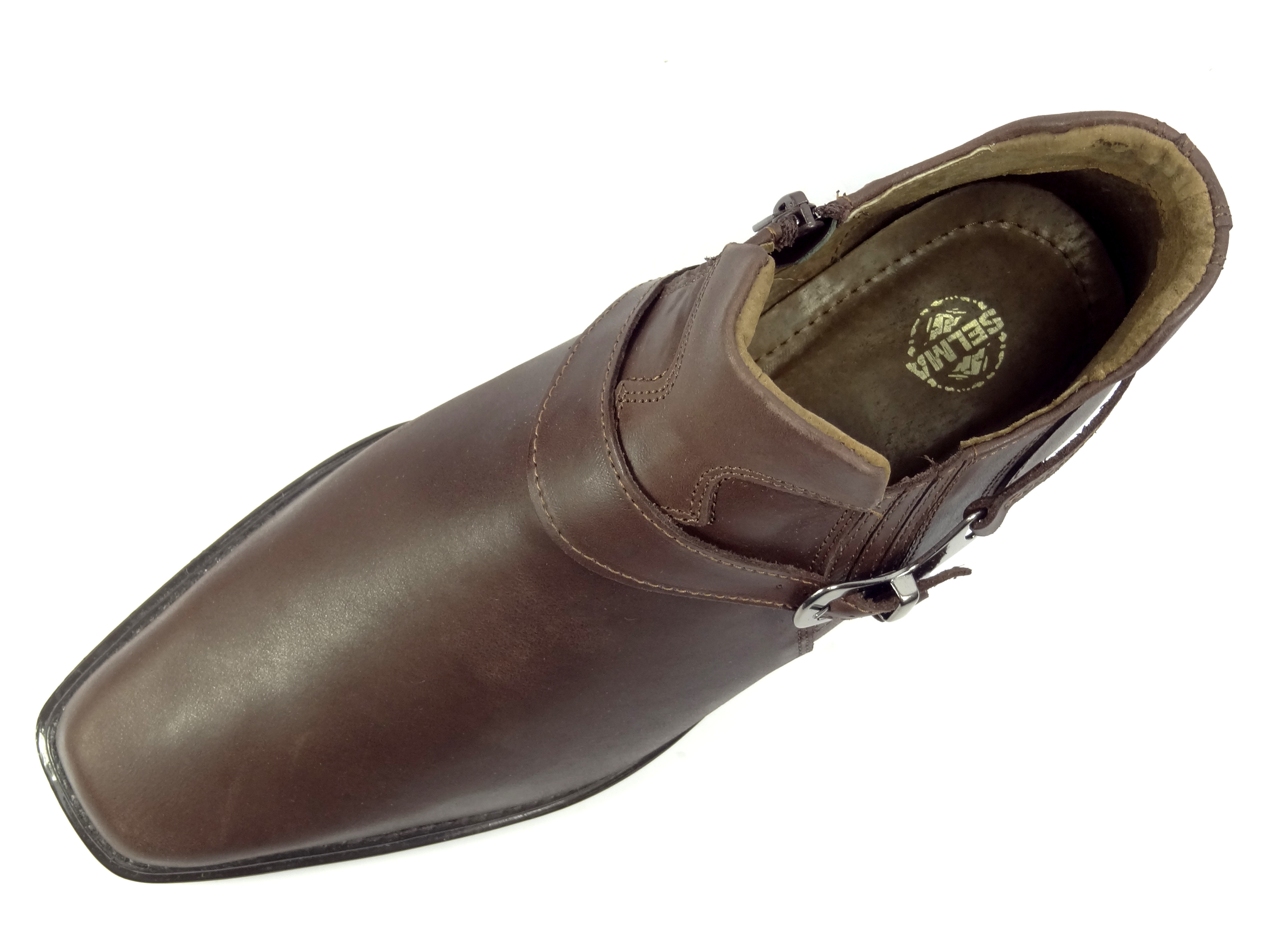 Selma westernové boty na motorku na koně nízká 1026 hladká hnědá