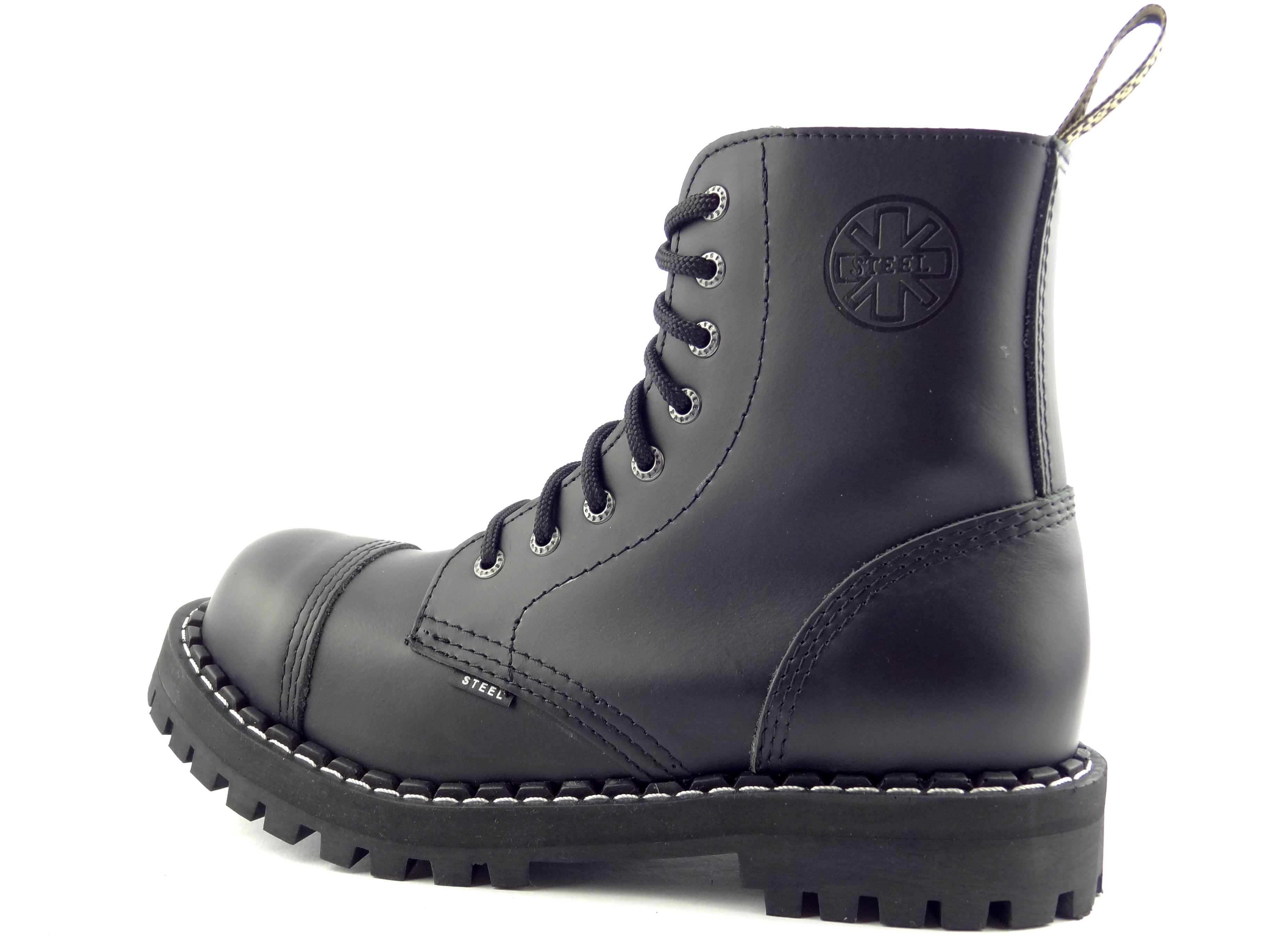 Steel boty 8 dírek 113/114/O/ crazy černá