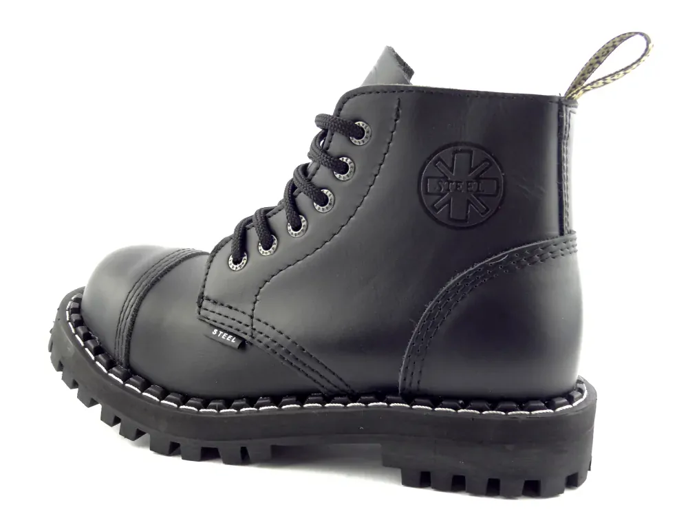 Steel boty 6 dírek 127/128/O/ crazy černá