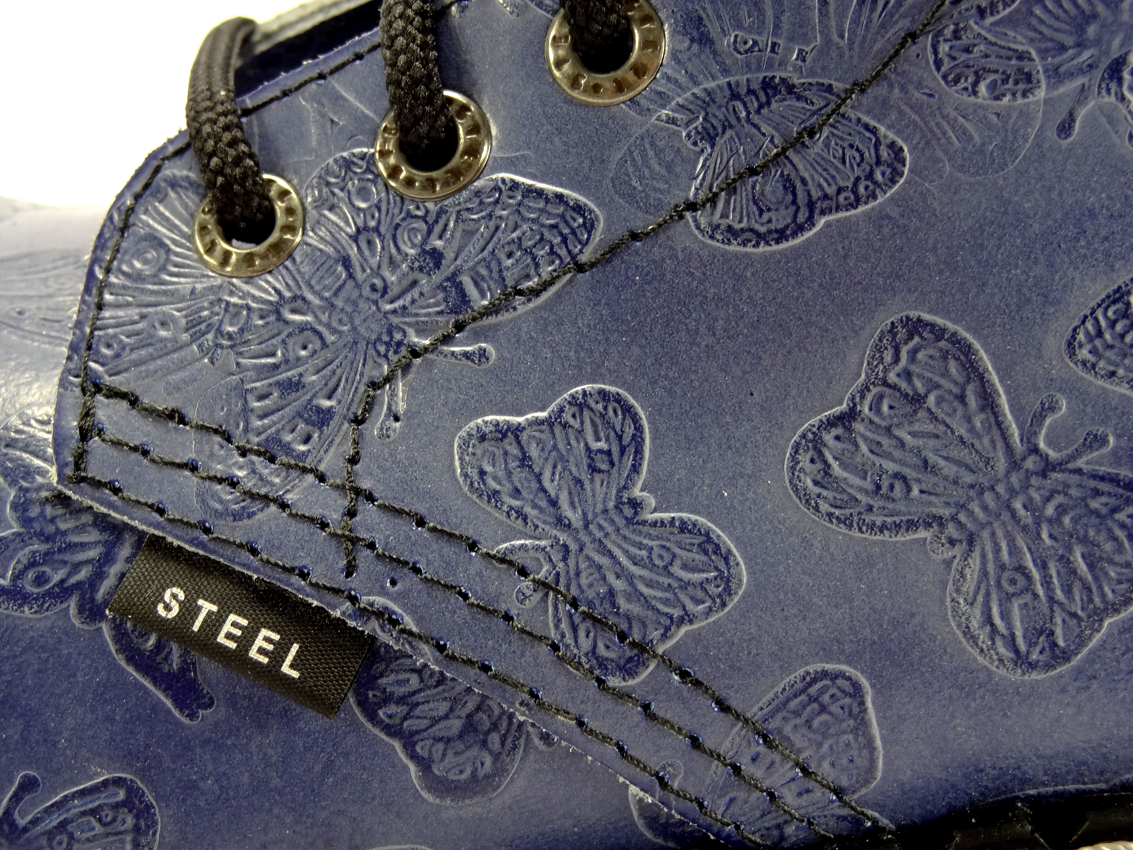 Steel boty 10 dírek 105/106/O/motýl D48 modrá