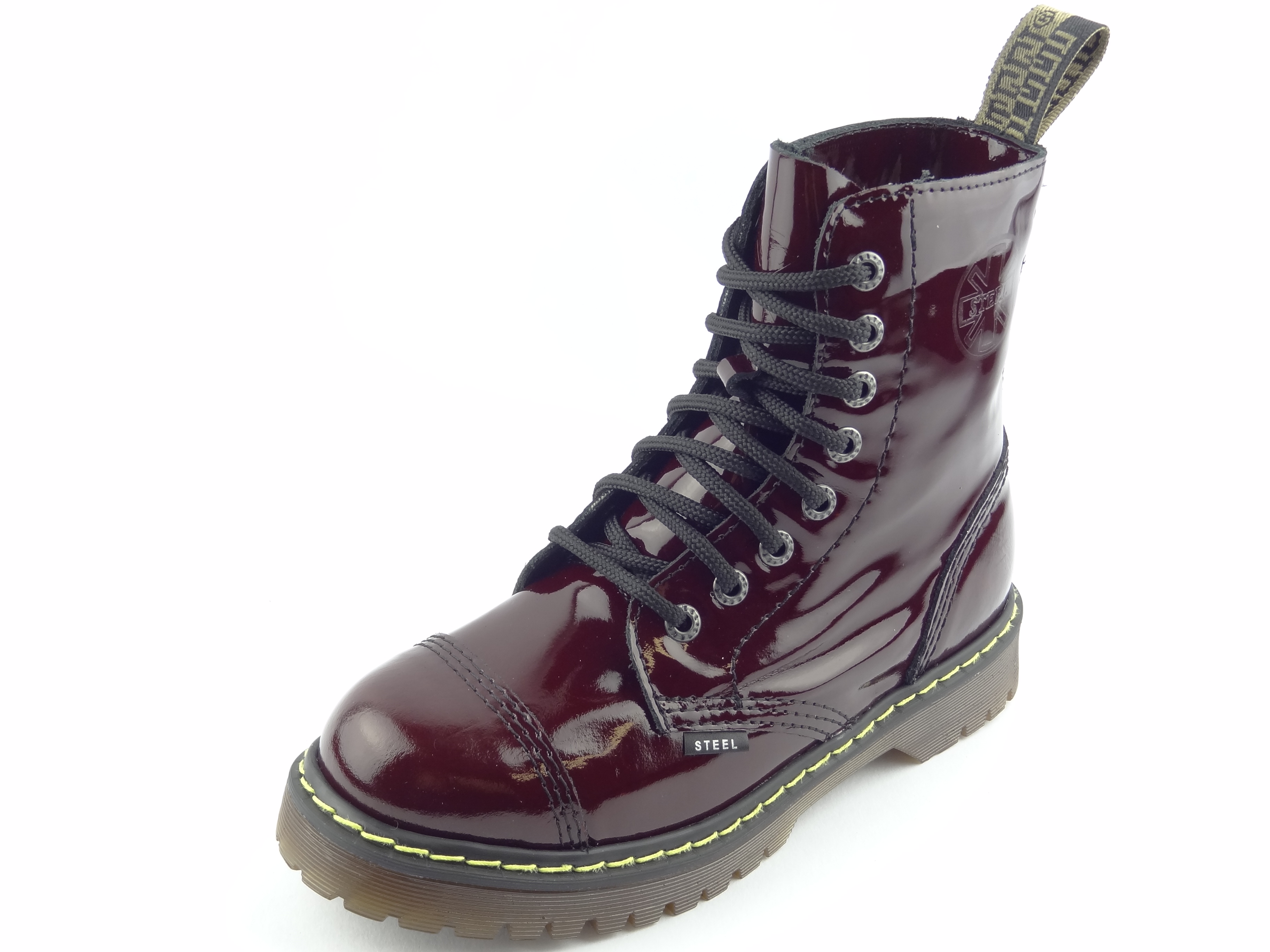 Steel boty 8dírek 113/114/AL/KEN/D63/LAK bordó
