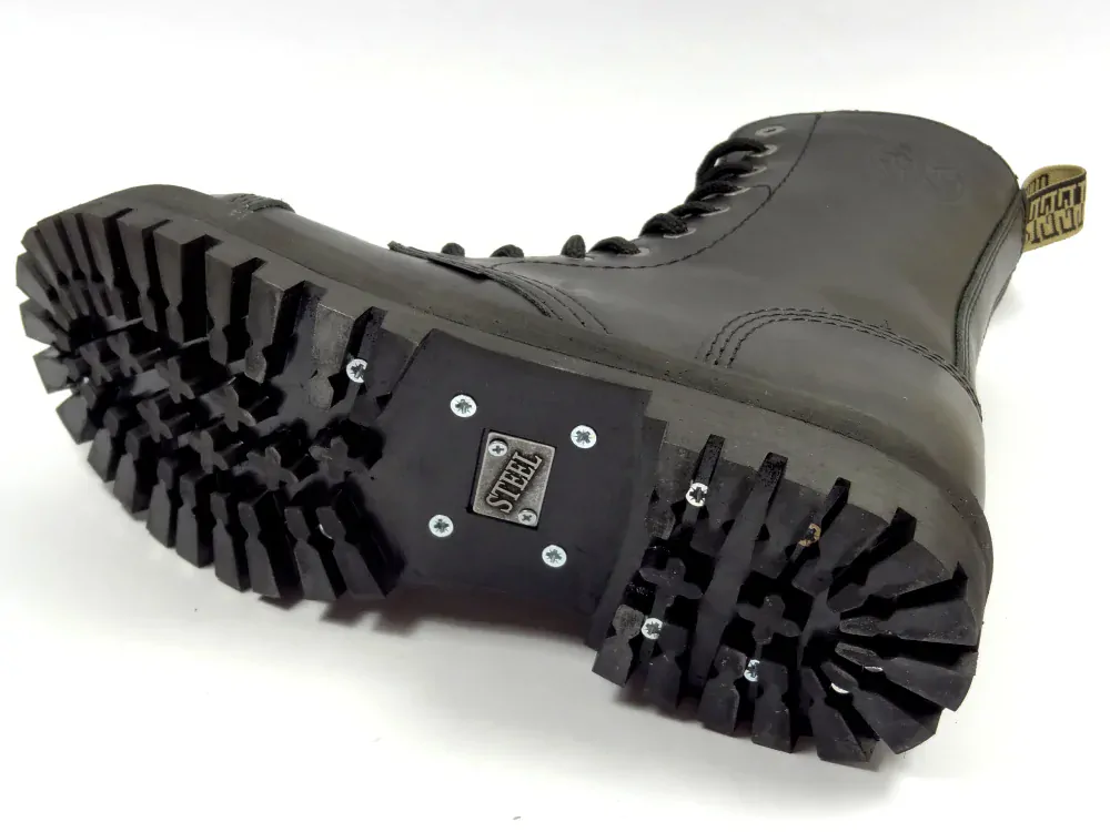 Steel boty 10 dírek 105/106/O/ZIP  černá 26