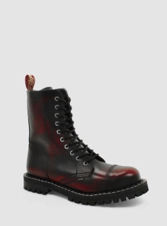 Steel boty 10 dírek 105/106/O/ZIP/black 26 červená