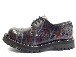 Steel boty 3 dírky 101/102/O/UK black vlajka černá