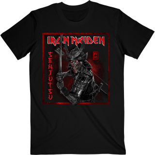 Tričko Iron Maiden Senjutsu Cover Distressed Red