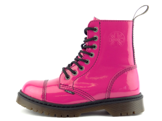 Steel boty 8 dírek 113/AL2 PINK Lak bez ocelové špičky