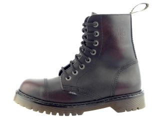Steel boty 8 dírek 114/AL2 black/bordo- bez ocelové špičky